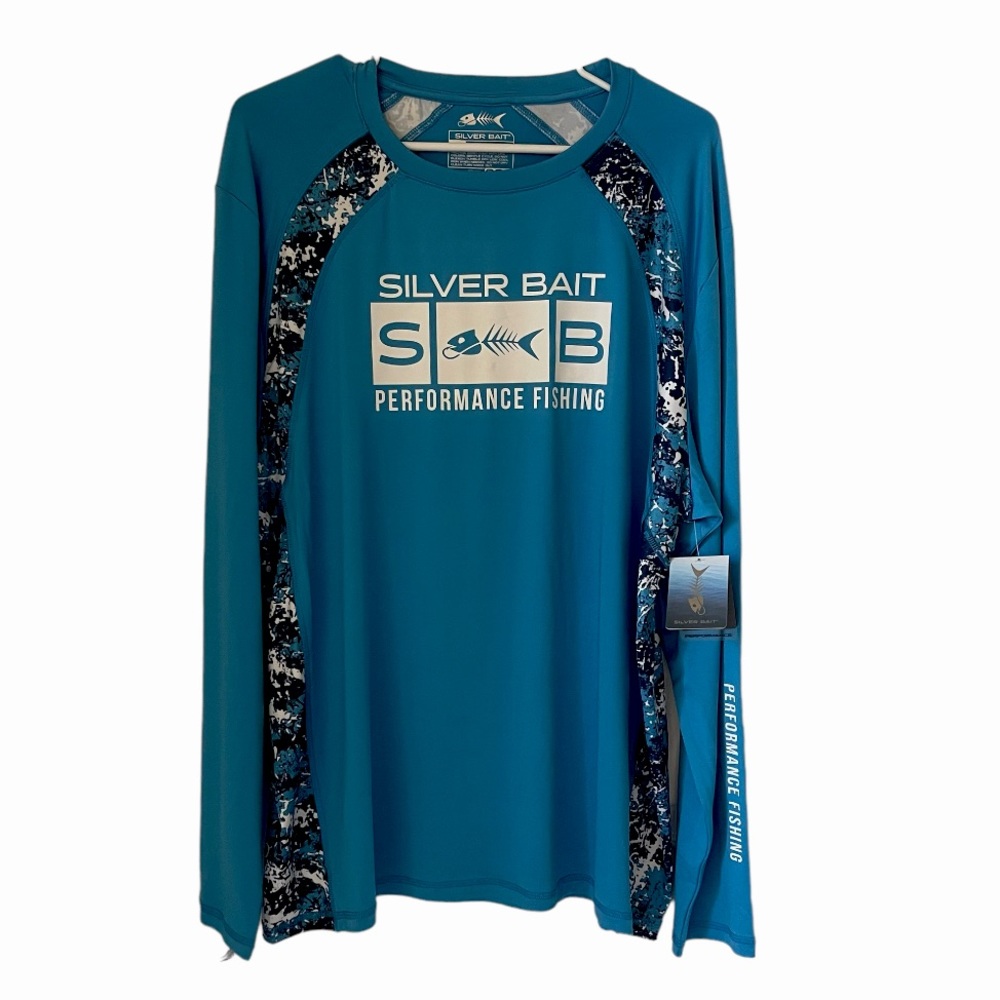 Silver Bait* Men's Long Sleeve Pullover Size L NWT